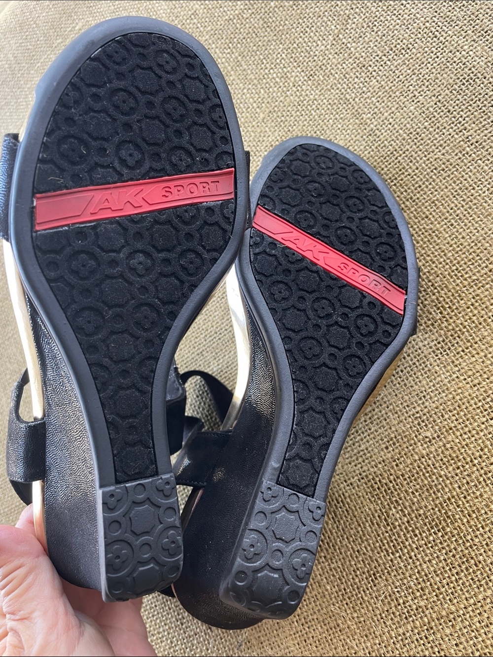 Anne Klein Black Sandals with Gold Stud Accent.
NWOT/BOX - Picture 6 of 7